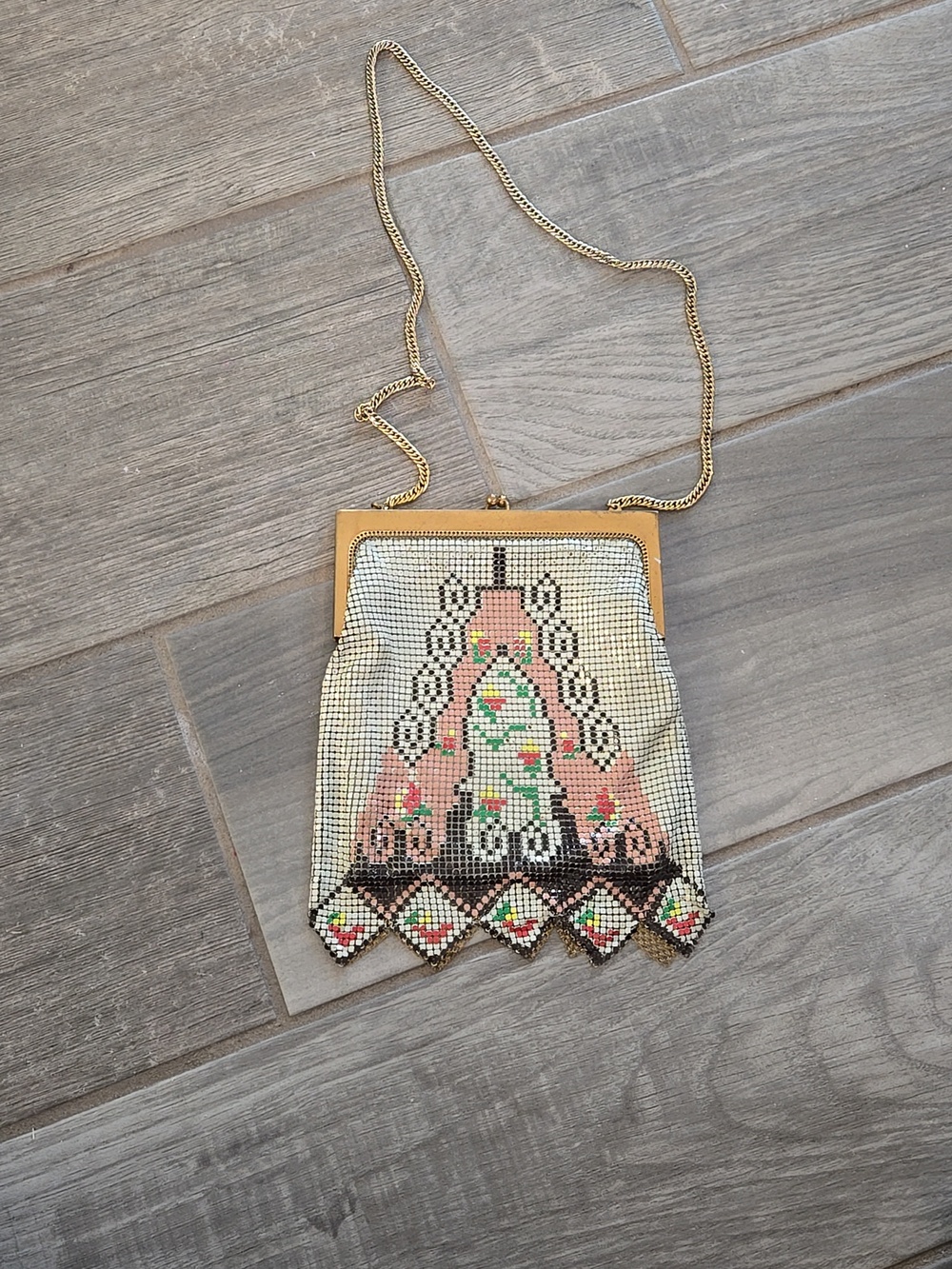 Vintage Whiting Davis Mesh Bag 1920s Art Deco - Picture 2 of 7